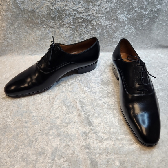 Vergelio Black Leather Hand Made in Italy By B. Cavalli Oxfords-Size 43 - Picture 4 of 9